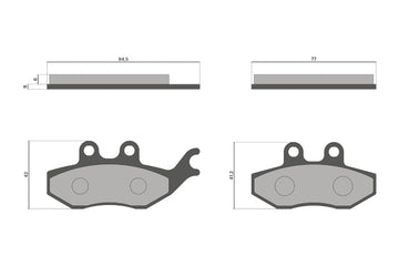 Malossi Rear Brake Pads — SR GT 200