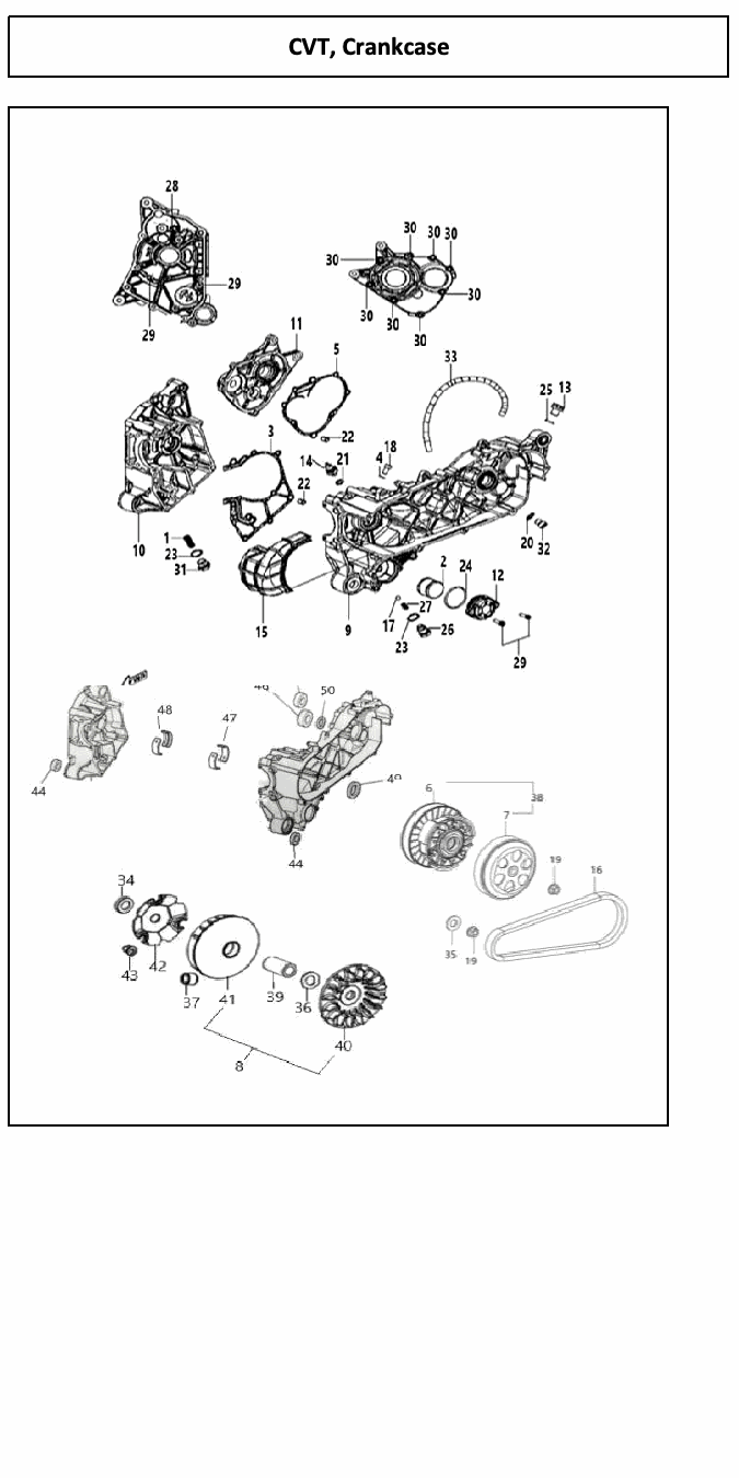 Scomadi TT200 / TL200 original parts reference diagram, source page 14