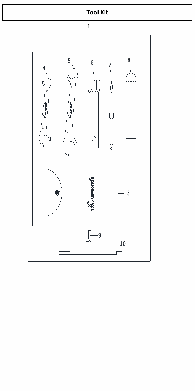 Scomadi TT200 / TL200 original parts reference diagram, source page 19