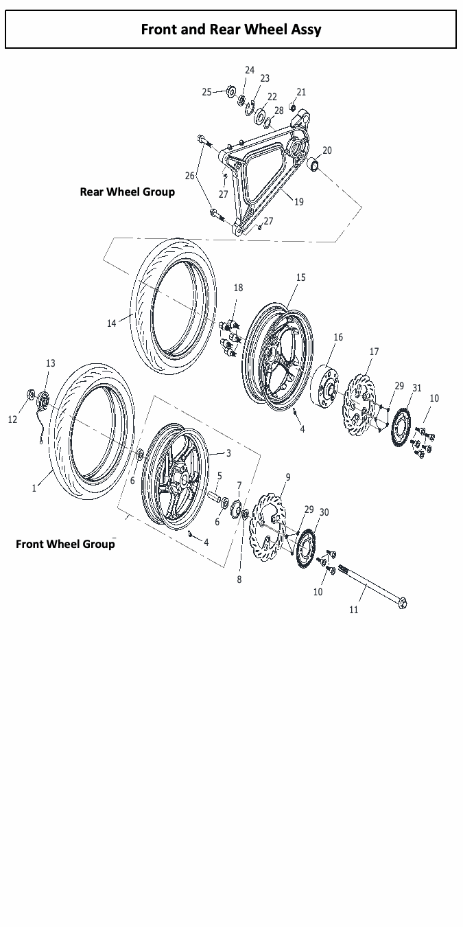 Scomadi TT200 / TL200 original parts reference diagram, source page 31