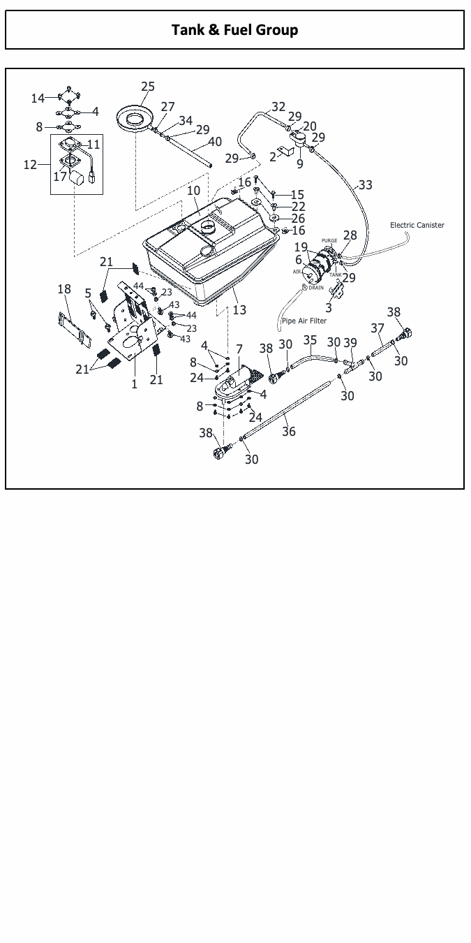 Scomadi TT200 / TL200 original parts reference diagram, source page 40