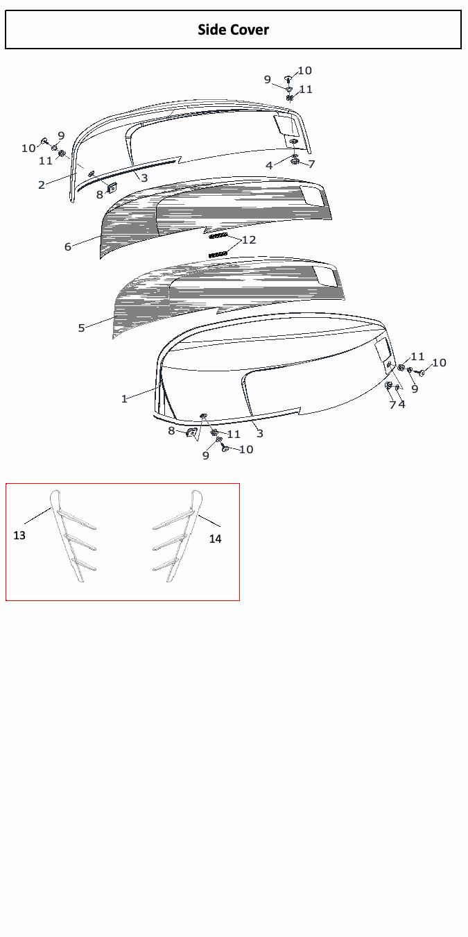 Scomadi TT200 / TL200 original parts reference diagram, source page 44