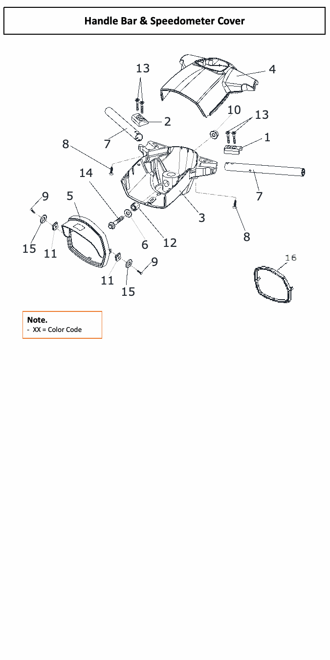 Scomadi TT200 / TL200 original parts reference diagram, source page 52