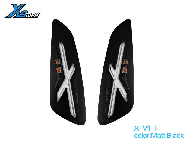 XSTORM X-V1 Front LED Turn Signals – Vespa Primavera / Sprint 150 – Gloss Black left/right pair