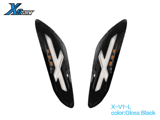 XSTORM X-V1 Rear LED Turn Signals – Vespa Primavera / Sprint 150 – Gloss Black left/right pair