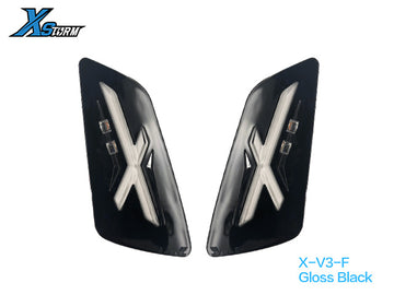 XSTORM X-V3 Front LED Turn Signals – Vespa GTS / GTV – Gloss Black left/right pair
